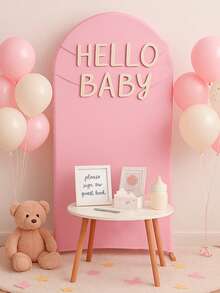 1件80*180厘米纯色弹力拱形背景帘，深绿/象牙白/浅绿/白/粉/蓝，适用于婚礼派对拱门罩、婚礼派对拱门背景装饰，适合婚礼、生日、迎婴派对、新娘派对、性别揭晓派对、户外花园派对，可水洗可重复使用（不含拱门支架） - 彩色 - 查看 8