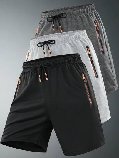 1件男友风男士速干舒适跑步健身休闲短裤，夏季