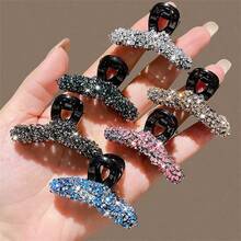 1/6pcs Rhinestone Letter Hair Clips, Small Elegant Hair Claw Hairpins For Women - Multicolor - View 13
