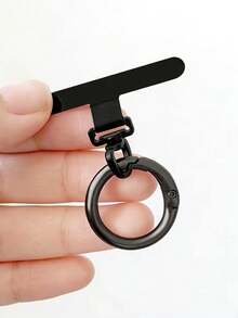 1 pieza Conector de cordón para teléfono unisex, anillo de metal, clip de acero inoxidable giratorio en semicírculo, ultra delgado, universal, conector de correa para teléfono antiperidida, duradero para acampada al aire libre, viajes, hogar, oficina, escuela, dormitorio, regalo de cumpleaños, uso diario - Multicolor - Ver 5