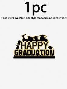 4pcs Black & Gold 2026 Graduation Decor Set, Congratulations Graduate, Wooden Desktop Centerpiece, Graduation Ceremony Table Decor, Back To School Event Centerpiece - Multicolor - View 9