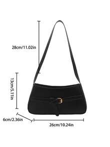 Women's New Minimalist Fashion Handbag, Personalized INS Chic Shoulder Bag, High-Quality Elegant Underarm Bag - Black - View 5