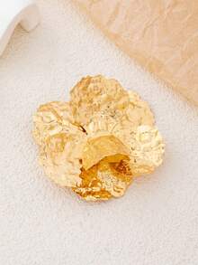1 Pc French Retro Gold Foil Flower Brooch | Elegant Banquet Jewelry - Gold - View 5