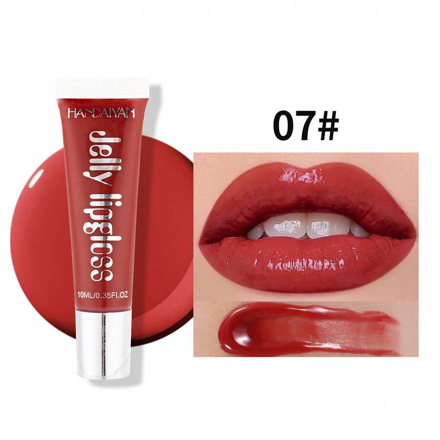 HANDAIYAN Moisturizing Glass Lip Gloss Fruit Color Jelly Lipstick Lip Gloss Lip Oil, 10ml Single Pack - 07 Primrose - Xem 1