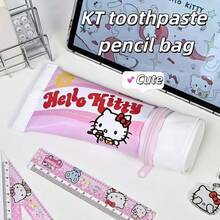 SANRIO Creative Toothpaste-Shaped Pencil Case - Cute & Funny Pencil Pouch, Student & Office Desk Organizer, Large Capacity Convenient Storage Bag, Fan Collection, Perfect Holiday Gift - Multicolor - View 7