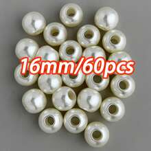 1 Pack Faux Pearl Beads For DIY Jewelry Making, Large Hole Plastic Acrylic Spacer Beads For Jewelry Crafting - White - View 19
