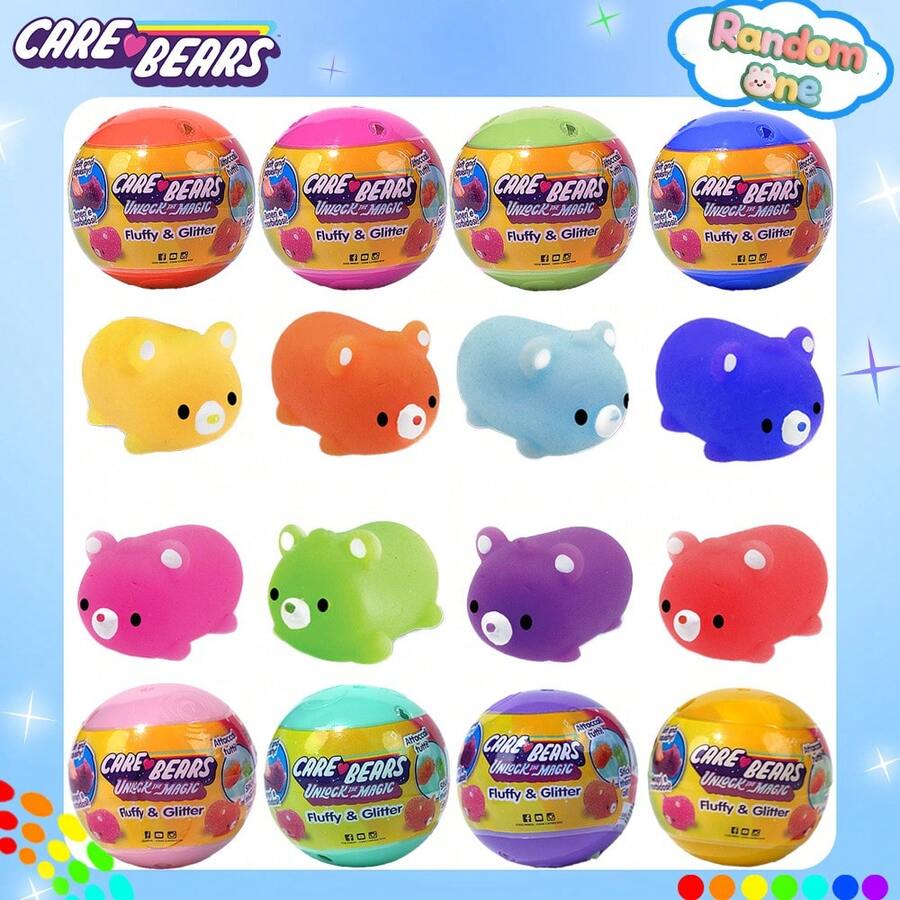 CARE BEARS 1个官方授权的 3D卡通熊盲盒,随机可收藏迷你小熊玩偶,可爱小熊玩具,桌面摆件,家居办公装饰,希望之心、暴躁明星、温柔之心、白日梦、秘密,Care Bear趣味礼物,送给粉丝、家人、新年、情人节 - 彩色 - 查看 1