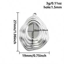 2pcs Assorted Geometric Shapes Including Rectangle, Circle, Oval, Square 304 Stainless Steel Pendant, Jewelry Making Charms, Suitable For DIY Photo, Stone, Resin Jewelry Trays And Bases, Vintage Personalized Accessories For Men And Women - Geometry - View 37
