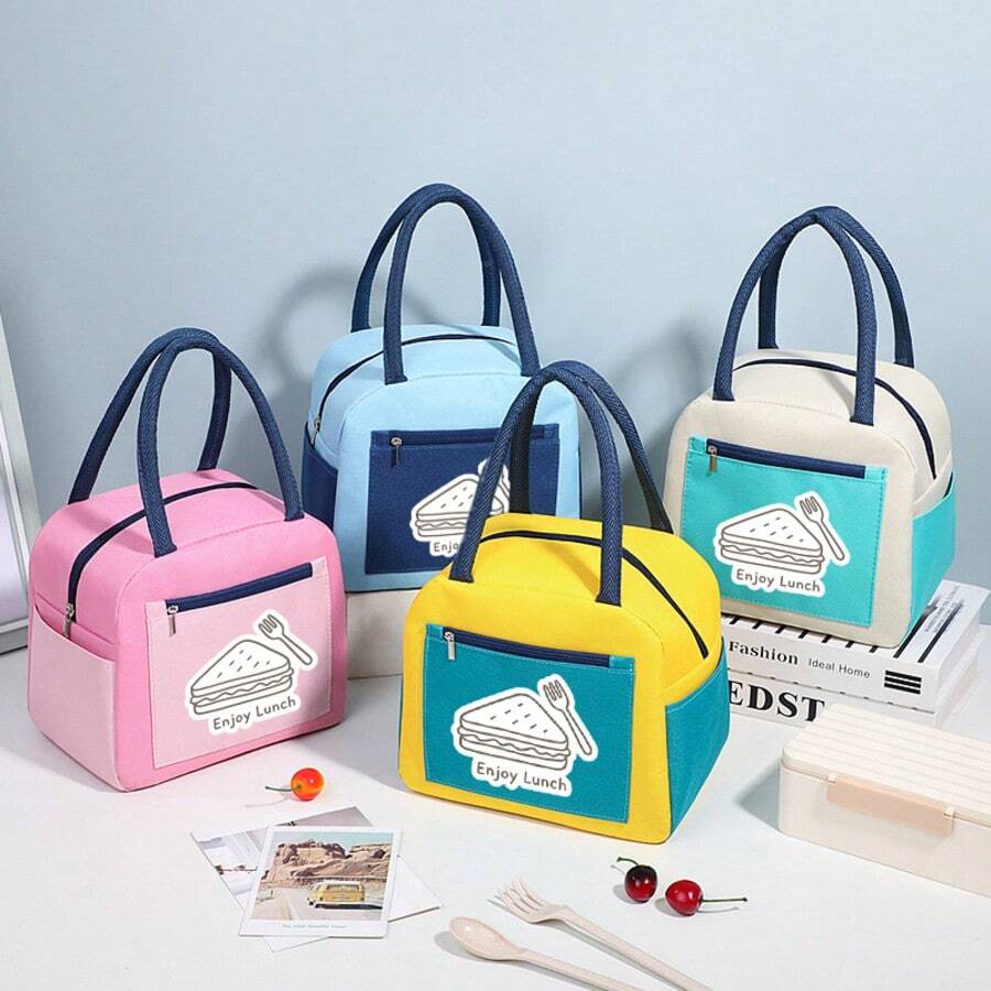 大容量保温午餐包，防水保温午餐盒手提袋，牛津布午餐包 - 彩色 - 查看 1