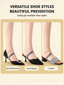 1 Paio di Lacci Elastici per Tacchi Alti, Prevengono lo Scivolamento delle Scarpe - nero - Visualizzare 7