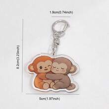 5pcs Gibbon Gorilla Keychain, Inseparable Companion, Ideal Gift For Girlfriend, Mother, Coworker And Friend, Holiday Small Gift - Multicolor - View 6