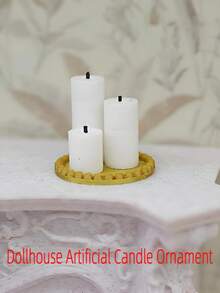 Plastic Decorative Candles, Model House Tabletop Decor, Mini Candles, Candle Holder Tray Model, Micro Scene Ornament - Candle Set - View 1