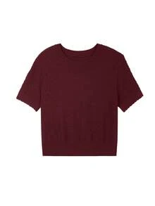 女士简约迷人扭结针织毛衣 - 安可拉紅 - 查看 5