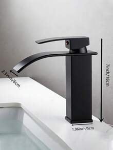 39-Inch Stainless Steel Waterfall Bathroom Faucet, Black Electroplated Single Handle Cold And Hot Water Mixer Tap With Valve Core And Coating Technique, Suitable For Vanity, Sink, Bathroom Basin And Washbasin, Modern Home Essential Upgrade, Luxury Cleaning Water, Suitable For Holiday Gifts And Home Decoration - Multicolor - View 4