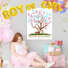 Sổ lưu niệm in dấu vân tay thay thế cho tiệc mừng em bé, bảng hiệu in dấu vân tay tiết lộ giới tính kèm mực, đồ trang trí chào đón bé yêu, tranh treo tường kỷ niệm cho bé. - Nhiều màu - Xem 8