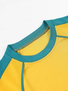 2pcs/Set Tween Boys World Cup Casual Fashionable Sporty Football & Running Round Neck Top And Straight Shorts Set, Summer - Multicolor - View 4