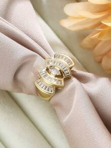 1 chiếc nhẫn nữ kiểu dáng retro sáng bóng, đính đá Cubic Zirconia tổng hợp, thích hợp cho tiệc tùng hoặc kỷ niệm, làm quà tặng sang trọng. - nhẫn - Xem 6