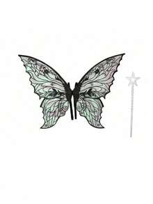 2pcs/Set Fairy Wings & Star Wand, Suitable For Various Festival Parties - Multicolor - View 10