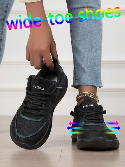 Women's Wide Toe Casual Sports Shoes, Women's Wide Toe Thick Sole Sports Shoes, Women's Retro Round Toe Lace-Up Soft Bottom Comfortable Rubber Shoes, Breathable Versatile Sports Shoes, Suitable For Daily Wear, Running, Summer