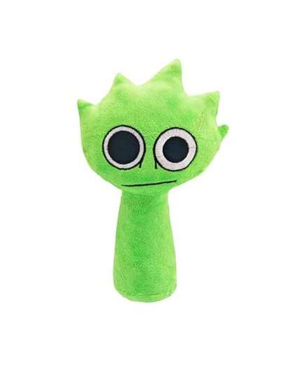 Incredibox Sprunki Plush Toy, 9.5" Green Sprunki Stuffed Animal With Spiky Head & Big Eyes, Soft Plushie Doll For Kids, Game Fans Collection & Birthday Gift