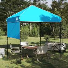 Pavillon-Zelt Blau 194 x 194 x 251 cm Stoff - Blau - Übersicht 4