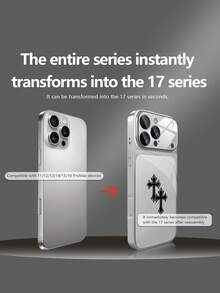 1pc New Luxury Black Overlapping Cross Pattern Tempered Glass With Camera Lens Protection Phone Case For IPhone 17/17Pro/17ProMax/17Air/16/16Pro/16ProMax/16Plus/15/15Plus/15Pro/15ProMax/14/14Plus/14Pro/14ProMax/13/13Pro/13ProMax/12/12Pro/12ProMax/11/11ProMax, Matte Anti-Fall, Full Coverage Metal Paint Premium Protection Cover - Multicolor - View 2