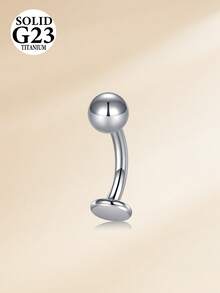 CIZME Anneau de nombril flottant en titane 14g G23 à dos plat, bijoux de piercing du nombril 6mm/8mm/10mm - Argent - Voir 10