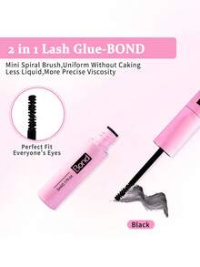640 piezas Kit de extensión de pestañas con racimos individuales de estilo DIY, alargamiento y voluminización de larga duración, incluye pegamento y aplicador, adecuado para principiantes para uso diario, de fiesta y de festival de música - Negro - Ver 7