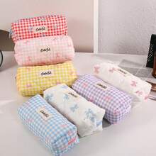 Bowknot Pencil Bag, Kawaii Simple Stationery Pouch, 2-In-1 Student Pencil Case & Cosmetic Bag - Multicolor - View 9