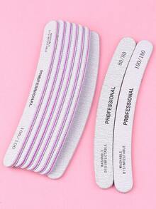 Professional Curved Nail File, Manicure Supplies, Double-Sided Nail File - Grey - View 4