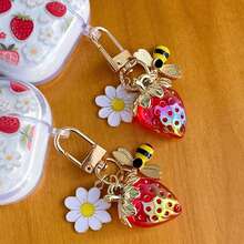 Strawberry Flower Double-Sided Design Protective Case Compatible With Apple Pro 3, Pro 2/Pro/4th Gen Bluetooth Earphone Case (Earphones Not Included) - Red - View 9