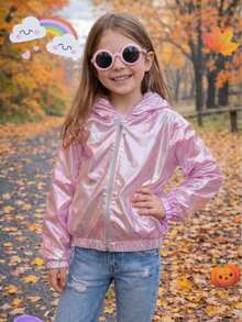 JAQUETA BOMBER  INFANTIL JUVENIL CORTA VENTO BLOQUERINHA BOMBER - Rosa Bebê - Visão 1