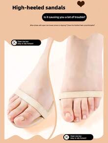 1 par de plantillas de verano para mujer de color albaricoque, antideslizantes y autoadhesivas, ligeras y transpirables, absorben el sudor, plantillas 3/4 ocultas, adecuadas para tacones altos transparentes y sandalias de verano de mujer, esenciales para el Día de la Madre, viajes y zapatos de playa - Albaricoque - Ver 2