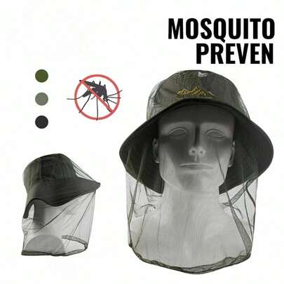 1顶特大号、加长款、超细网眼柔软耐用防蚊头罩，适合户外露营