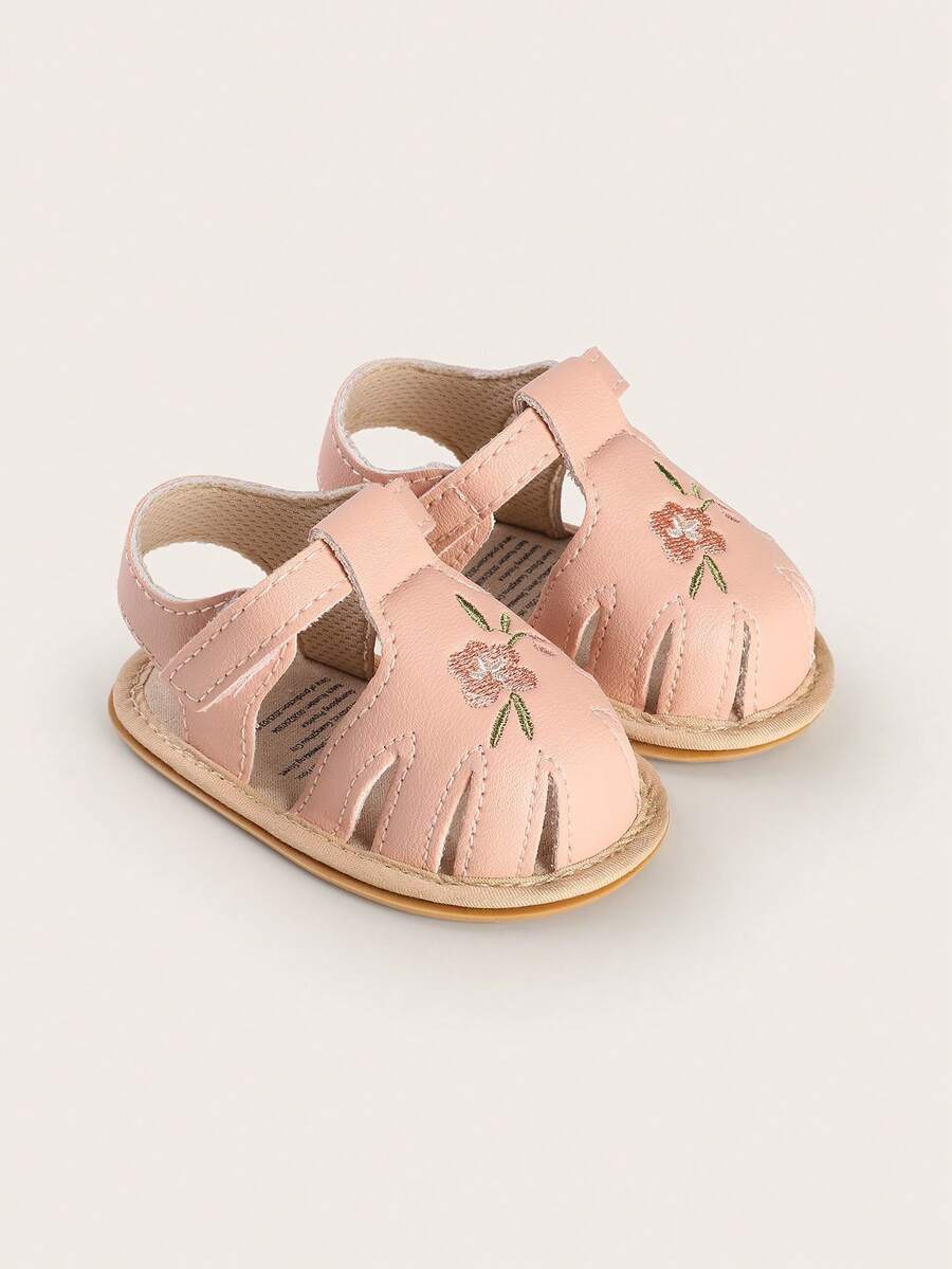 Dép đi trong nhà cho bé gái Summer Infant, dép xăng đan cho bé 1 tuổi, giày trẻ em đế cao su, dép xăng đan thoáng khí dễ thương. - Hồng - Xem 1