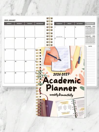 2026–2027 Planner, 24 Monthly Planner Notebook Calendar For Office Productivity, School Notes & Time Management, Minimalist Planner For School Office Desk Accessories Women Gifts