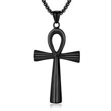 1 mặt dây chuyền hình thánh giá Ankh Coptic bằng thép không gỉ, dành cho cả nam và nữ, kèm dây chuyền hộp dài 20 inch. - Đi qua - Xem 13