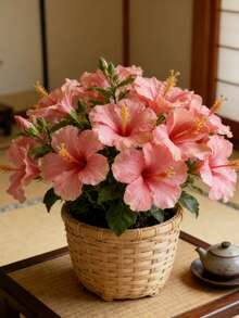 鮮紅色夏威夷木槿花人造花配綠葉，適合居家裝飾、花園裝飾、節日裝飾及春夏室內攝影，逼真盛開的夏威夷派對裝飾人造花 - 粉色 - 查看 4