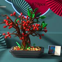 Gold Witch Hazel Potted Plant Brick Landscape Model, Fireplace Potted Plant Brick, Simulated Everlasting Flower Bouquet Assembled Brick, Enjoy Quiet Solitude - Multicolor - View 10