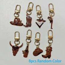 5/8/16/32pcs Vintage Western Style Key Chains - With Bull Skull, Cowboy Boot, Cowboy Hat Pendants, Suitable For Daily Use And Gift Giving Gifts For Mother, Father, Graduation, And Teacher - Multicolor - View 11
