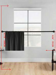 1pc Solid Color Polyester Blackout Curtains With Simple Modern Design, Suitable For Bedroom, Living Room, And Balcony, Features Sunscreen And Heat Insulation Function, Uv Protection, Easy To Install With Rod Pocket, Available In Dark Colors - Black - View 16