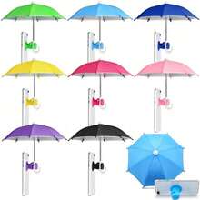 Clip Phone Umbrella For Sun-Cell Phone Umbrella Sun Shade Suction Cup Stand,Phone Sun Umbrella,Mini Phone Parasol,Mobile Phone Holder Compatible,Multi-Functional Detachable Clip-On Mini Parasol,For Summer Holiday Outdoor Beach Travel Phone Stand - Multicolor - View 2