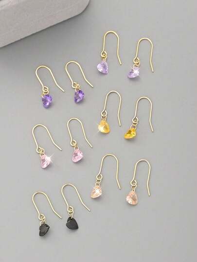 1 par de pendientes de plata de ley 925 con corazón amarillo en estilo retro elegante, regalo ideal para mujeres, novias, compañeras de clase, fiestas de cumpleaños, nuevo lanzamiento