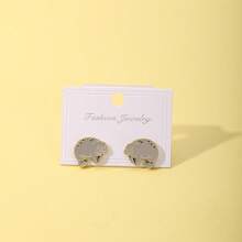 Manatee Earrings Enamel Daily Jewelry Ear Stud Gift For Friends Fashion Refinement - Grey - View 3