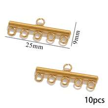 10pcs/Pack Stainless Steel Multi-Layer Chain Connector, DIY Jewelry Accessories Connector - Yellow Gold - View 9