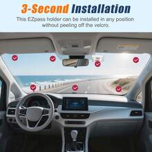 1pc EZ Pass Car Holder With Detachable Suction Cup, Suitable For EZ Pass Mini/IPass Transponder, Can Be Installed Without Removing Hook And Loop (Transparent, 1 Piece) - 1Pack Clear - View 5