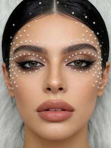 2毫米珍珠脸部宝石、头发宝石、眉部宝石、钻石贴纸 - 白色 - 查看 2