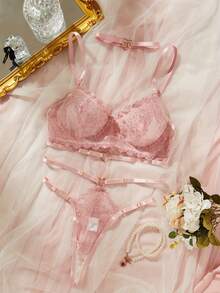 Women's Lingerie Set - Hồng - Xem 4