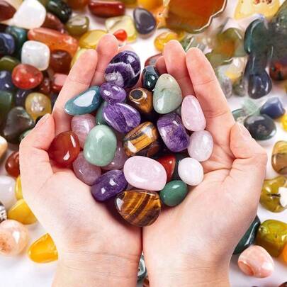 Bộ đá Chakra nhiều màu sắc (7/15/30 viên) - Đá quý tự nhiên, thích hợp trang trí nhà cửa và sân vườn, quà tặng lý tưởng, trang trí phòng thiền.