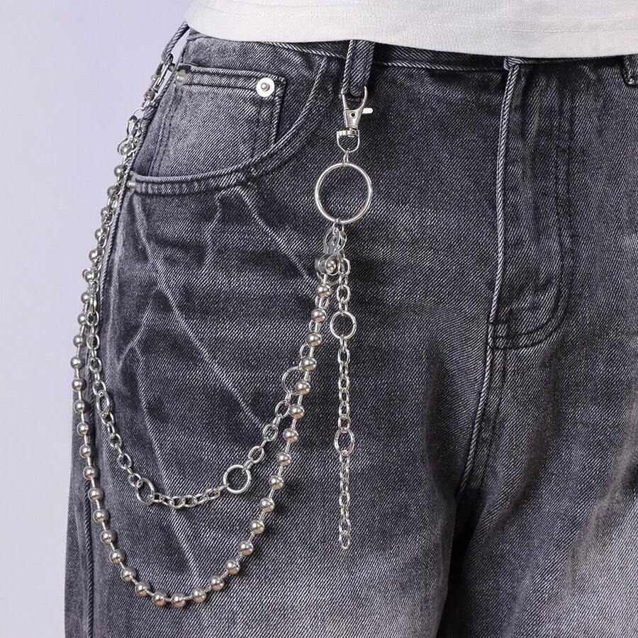 1 chiếc dây đeo eo kim loại phong cách Hip-Hop, dây đeo phụ kiện quần jeans kiểu Punk, mặt dây chuyền hình trái tim độc đáo, thích hợp đeo hàng ngày.